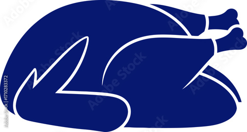 roasted turkey silhouette a midnight blue thanksgiving icon, isolated on transparent background