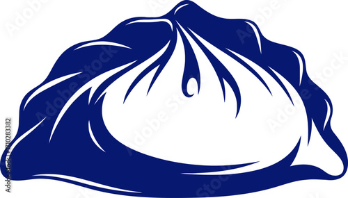 savory steamed bao a midnight blue culinary icon, isolated on transparent background