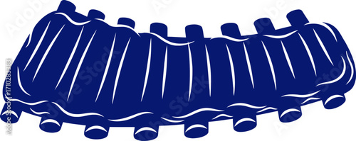 savory midnight blue ribs a delicious graphic for bbq designs, isolated on transparent background