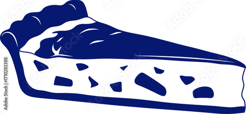 scrumptious blue pie slice a delightful graphic, isolated on transparent background