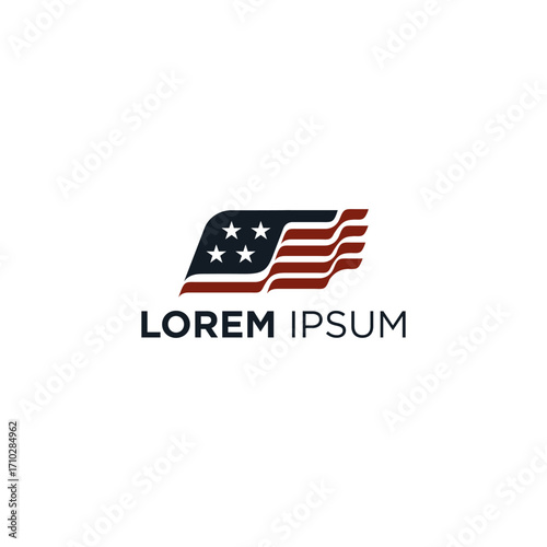 American flag creative modern logo design ideas