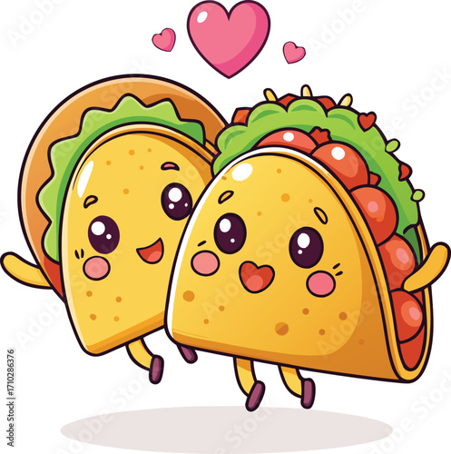 Funny Taco T-Shirt Design – Colorful Mexican Food Illustration, Cute Typography, Fiesta Vibes, Full Artboard Graphic on White Background