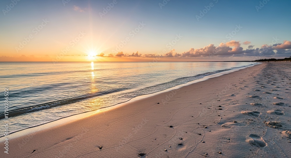 Obraz premium Sunrise beach scene