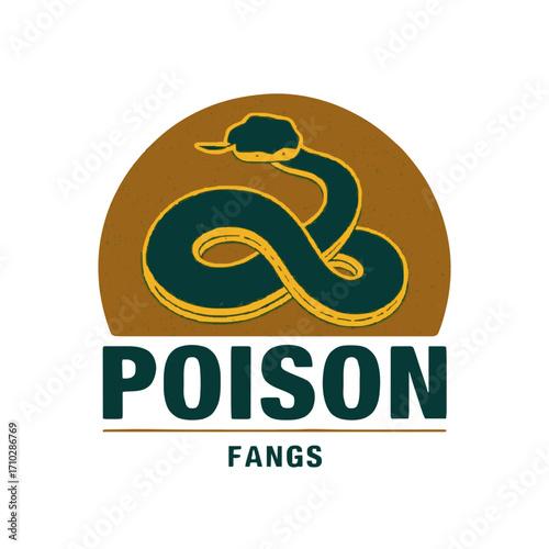 Bold poison fangs snake logo design for brands seeking danger and intrigue