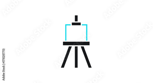 Easel for painting or drawing, artistic display, creative expression, artistic tools, art supplies, visual arts.