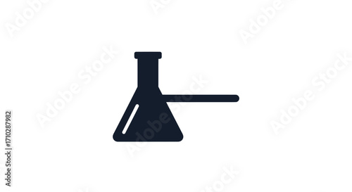 Dark Blue Laboratory Flask with Tube.