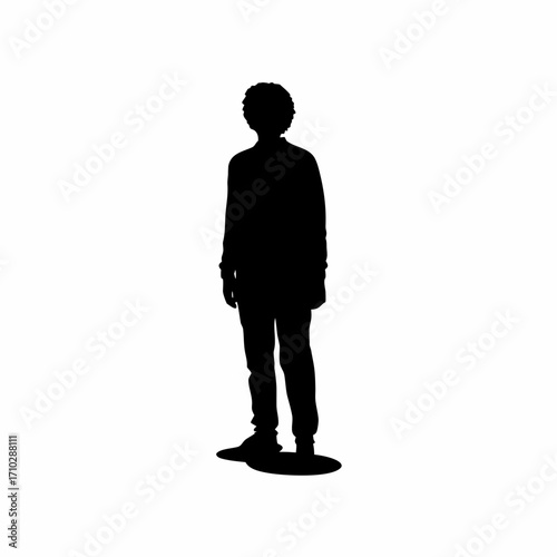 Silhouette of a lone person under a spotlight representing rare disease awareness isolated on white background silhouette