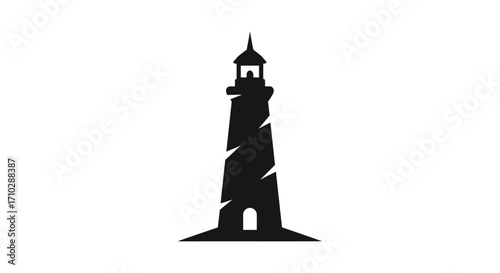 Lighthouse silhouette icon graphic design element.
