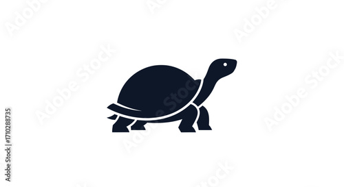 Silhouette of a Turtle, Focus on the Animal, Simple Design, Minimalist Style, Dark Tone.
