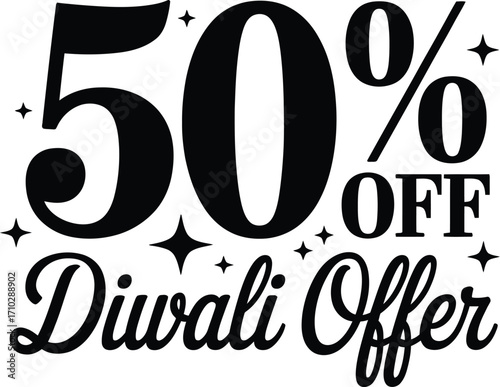 Exciting 50% off Diwali sale offer with sparkling festive accents
