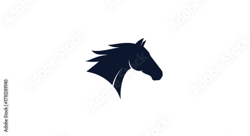 Elegant silhouette of a horse head showcasing grace and power in a minimalist design.