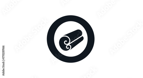 Cinnamon Stick Icon in Circle - Culinary Spice and Flavor Symbol.