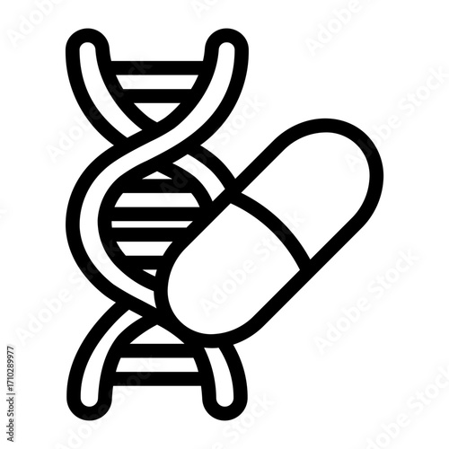 DNA Supplement Line Icon