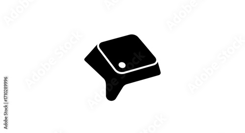 Geometric thumbs down dislike icon in black.
