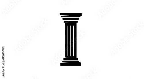 Elegant Black and White Column Illustration of Classical Architecture.