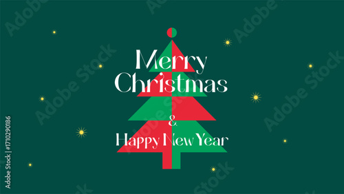 simple and minimalist illustrations of Scandinavian-inspired christmas tree. winter. december. new year