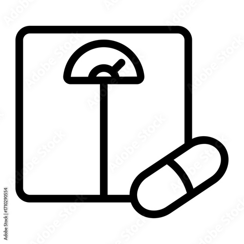 Weight Loss Supplement Line Icon