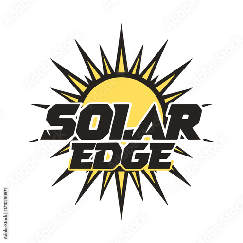Dynamic Solar Edge logo with radiant sunburst for energy and innovation