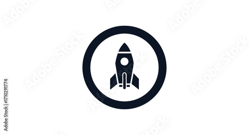 Simple Rocket Icon Symbolizing Launch and Progress.