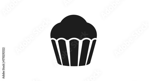 Delicious looking black silhouette cupcake image.