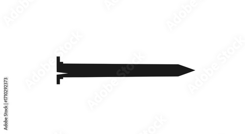 Silhouette of a Nail - Fastening, Construction, and Carpentry Tool.