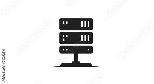 Digital data server rack icon symbolizing technology and connectivity.