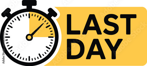 Urgency icon with stopwatch and 'Last Day' text to convey limited time offers and deadlines.