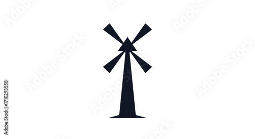 Silhouette of a wind turbine generating clean energy for sustainable power.