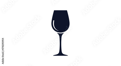 Elegant wine glass silhouette against a pristine white backdrop for sophisticated enjoyment.