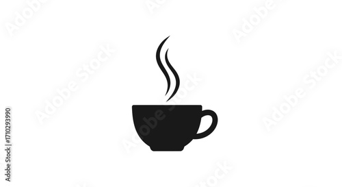Hot steaming cup of coffee or tea, a comforting beverage, perfect for a relaxing moment, a simple and elegant design, a warm and inviting image.