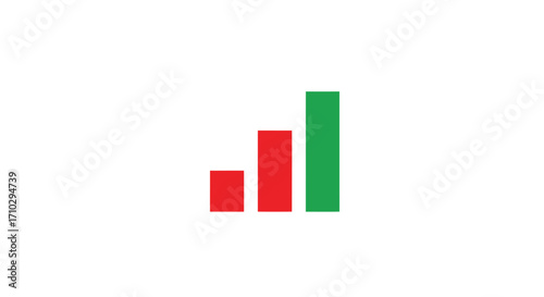Simple Bar Graph Showing Growth and Decline with Red and Green Bars.
