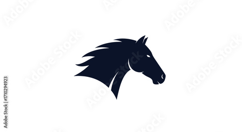 Elegant silhouette of a horse head, showcasing strength and grace in dark tones.