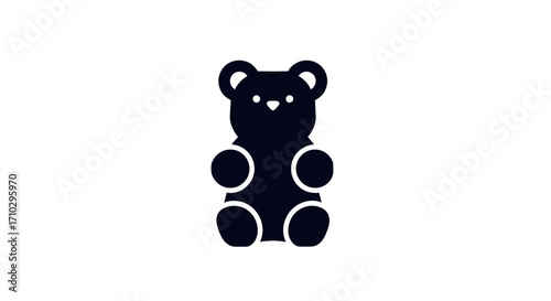 Silhouette of a gummy bear candy.