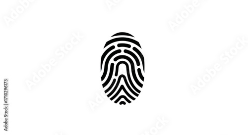 Detailed black fingerprint on a clean white background for identification.
