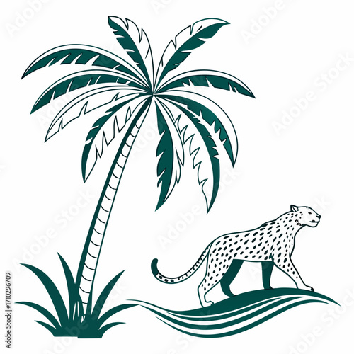 Exotic Palm Tree Pattern Illustration for Summer