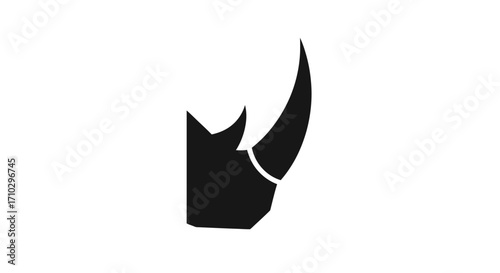 Silhouette of a Rhino Horn - A Symbol of Strength and Conservation.