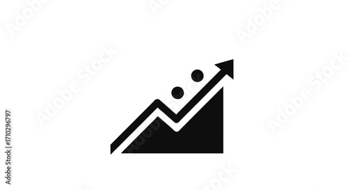 Business growth chart icon showing upward trend and positive progress.