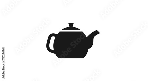 Simple black silhouette of a classic teapot for brewing tea.