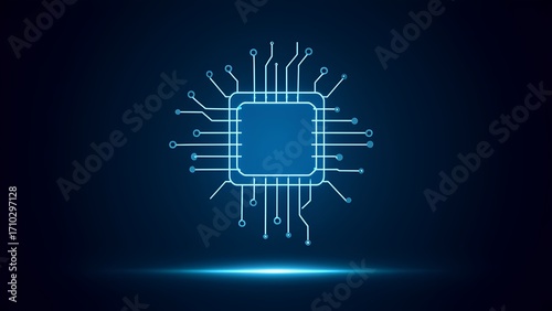 Innovative technology event microchip development virtual environment digital graphics futuristic perspective tech advancements