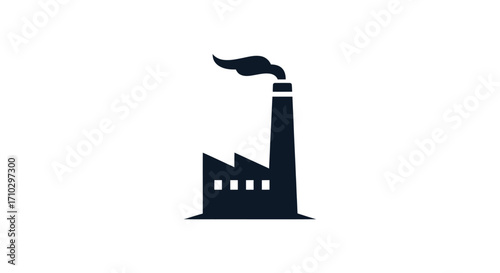 Industrial Factory Building Silhouette.