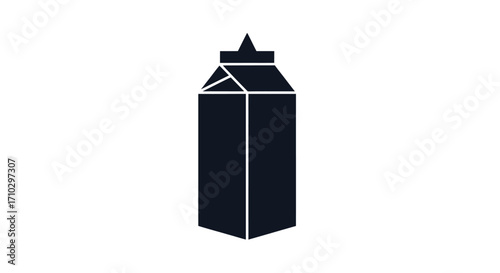 Solid black glyph icon of a beverage carton.