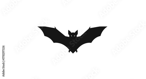 Black bat silhouette flying wings night dark.