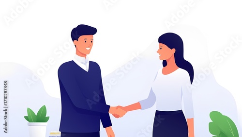 Business meeting collaboration office setting digital illustration bright environment professional viewpoint teamwork concept