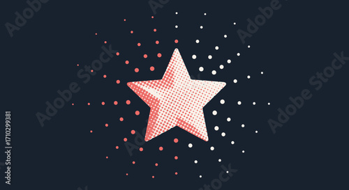 A single pink star with a textured surface.