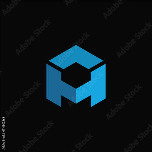 Cube Hexagon Letter A Logo Design Vector Template