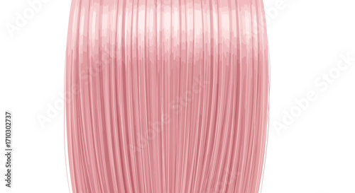 Delicate rose quartz strands forming an elegant vertical texture against white canvas backdrop