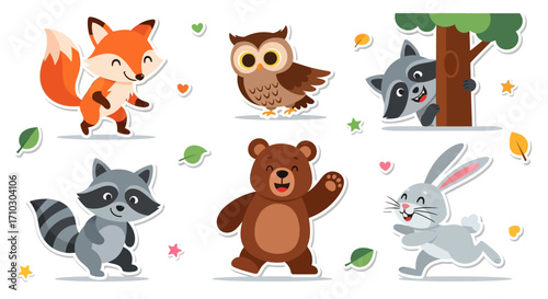 Cute Forest Animals Collection for Kids.