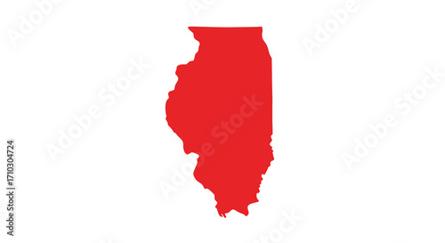 Scarlet Illinois geographical shape on clear white background creating contrast illustration