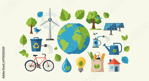 Eco Friendly Lifestyle And Green Energy Concepts.