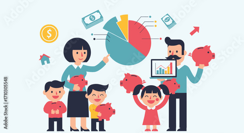 Family financial planning and savings education for children.